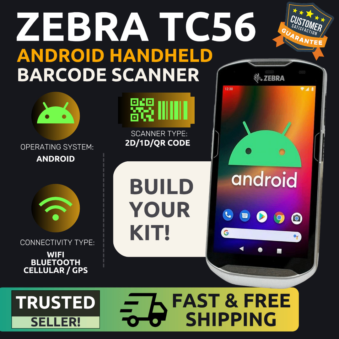 ✅Zebra TC56 Android Handheld Wireless 2D/1D/QR Barcode Scanner, Google Play!🔥⭐