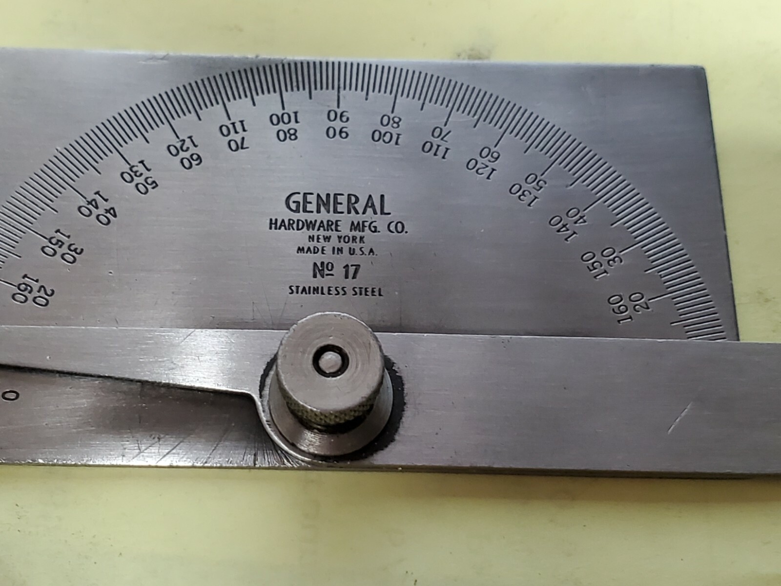 General Tools No.17 Protractor Stainless Steel U.S.A. good used