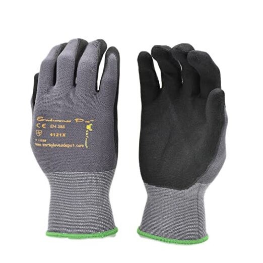 G & F 1529M EndurancePRO MicroFoam Nitrile Coated Work Gloves for Medium 1 Pair