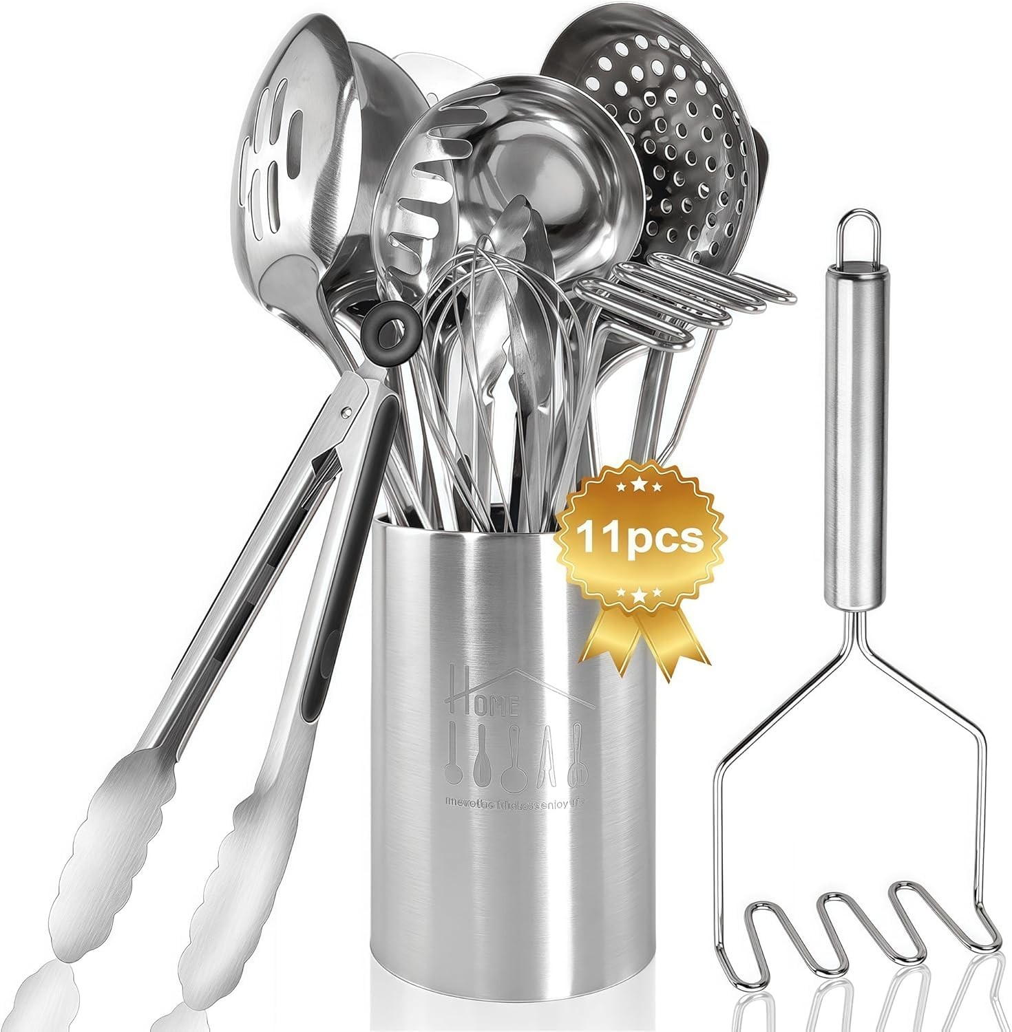 Cooking Utensils Set 11pcs - Stainless Steel Kitchen 11pack, A: 11PCS