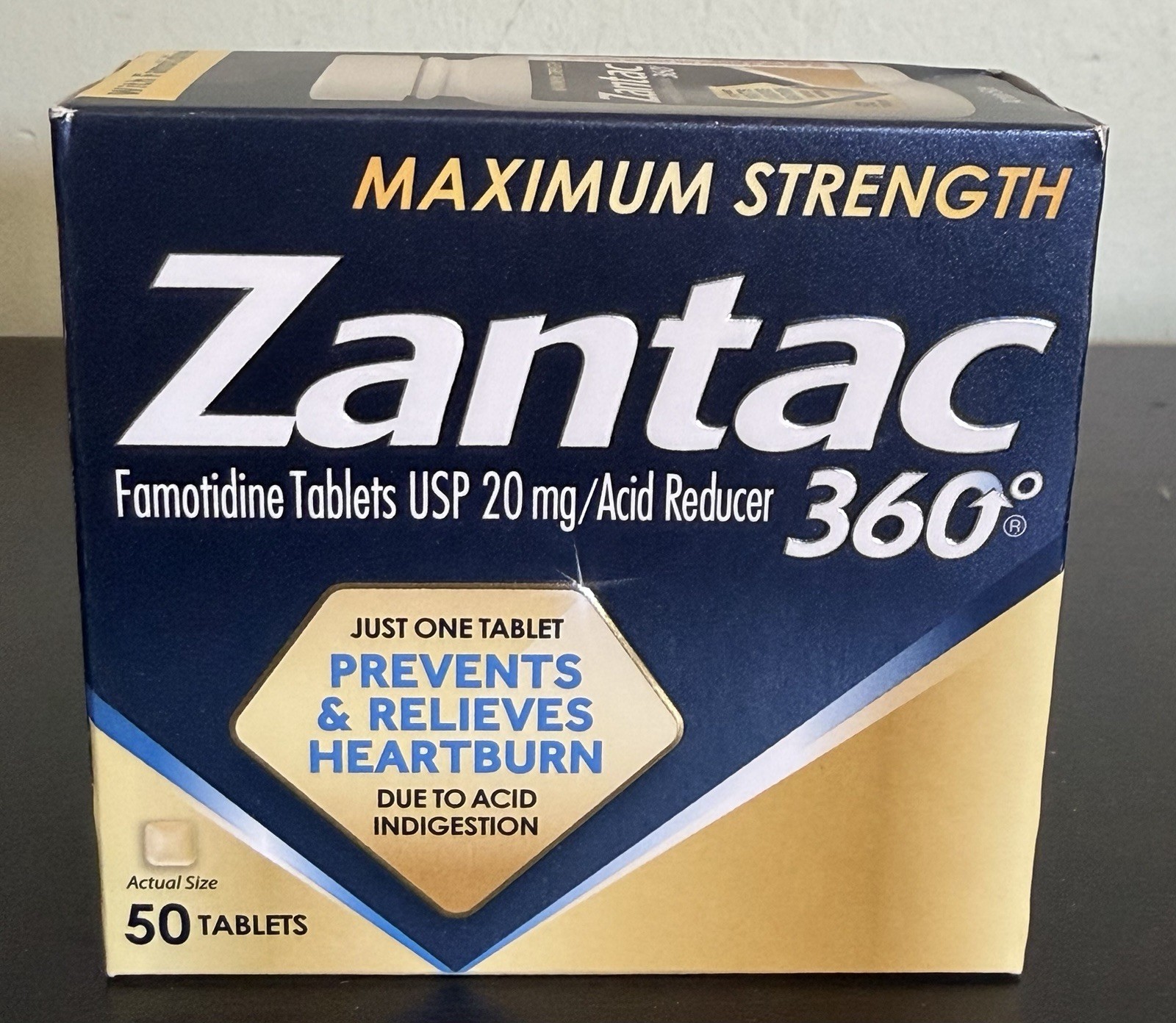 Zantac 360° Maximum Strength 50 Tablets Acid Reducer Exp 7/2026