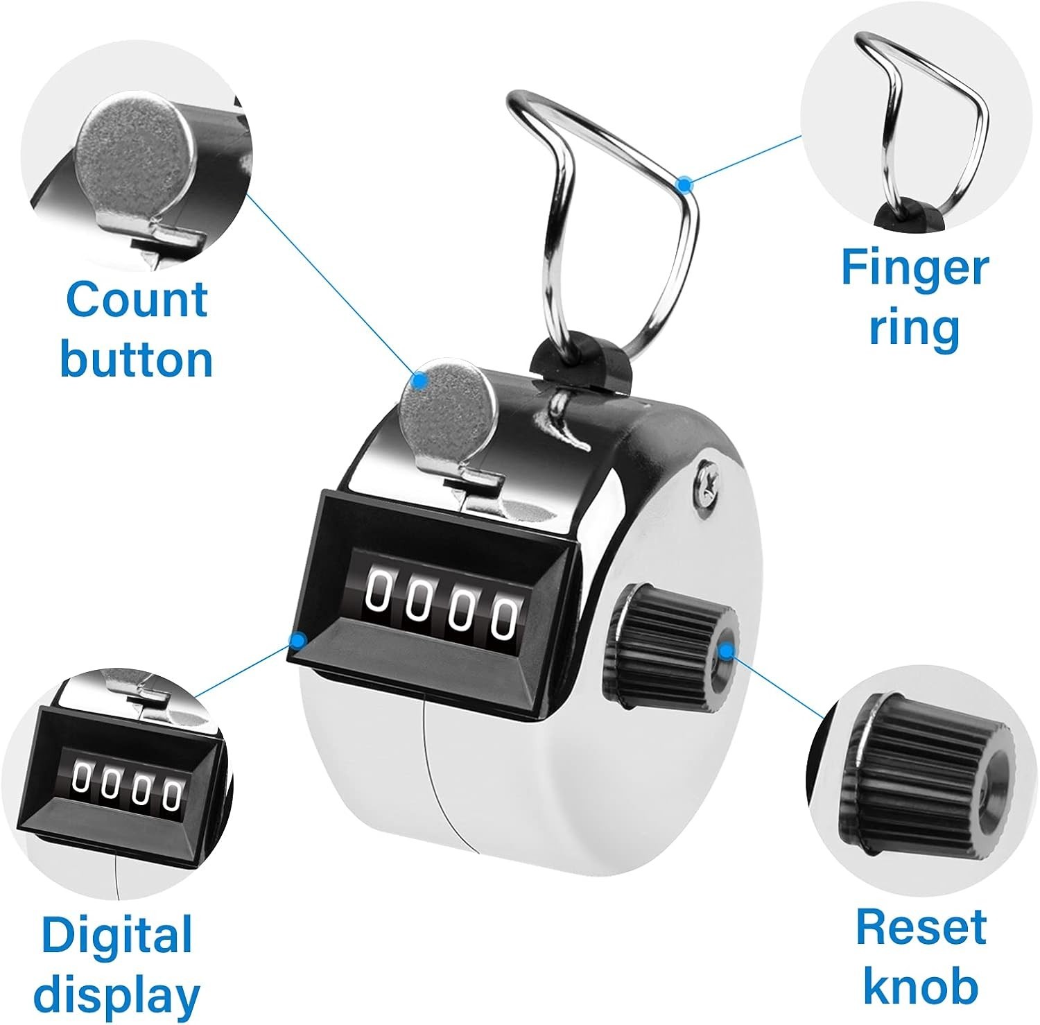 Precise 4-Digit Mechanical Tally Counter for Versatile Use
