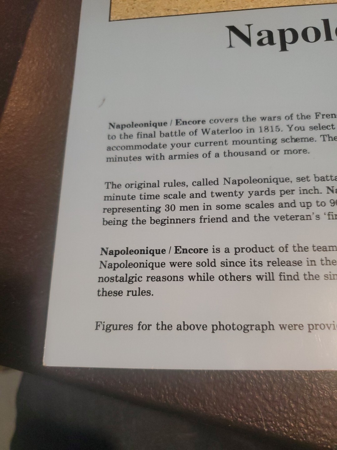 Jim Getz Historical Mini Rules Napoleonique Encore