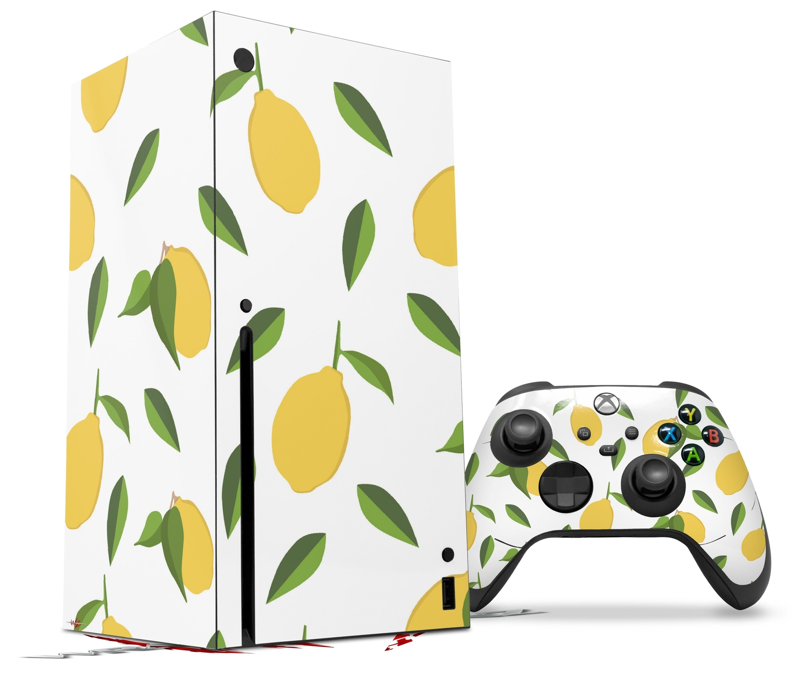 Skins XBOX Series X Console Controller Lemon Leaves White