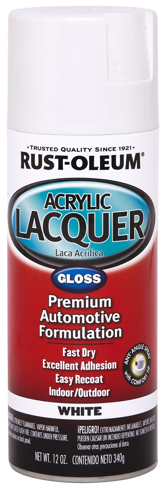 Rust-oleum Automotive Acrylic Lacquer Spray Paint Gloss White 11 Fl Oz