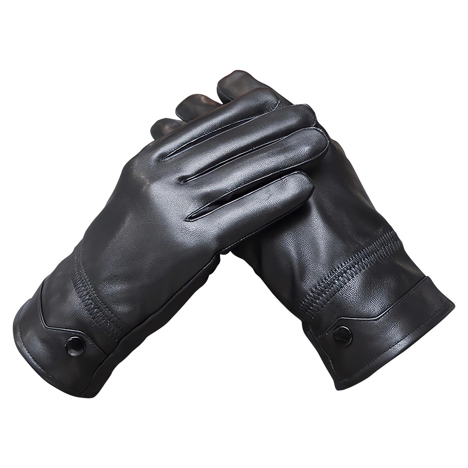 Men's Winter Genuine Sheepskin Gloves, Touch Screen Warm Leather Gloves for M...