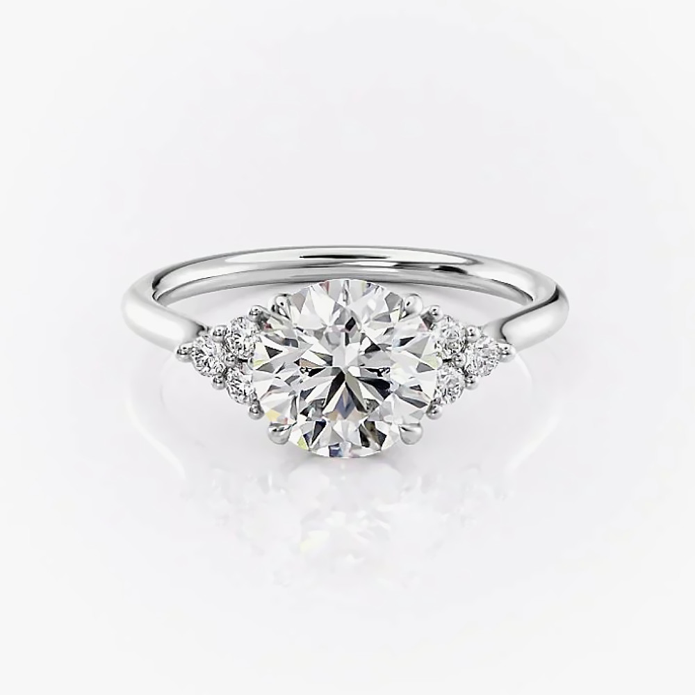 IGI Certified 18k White Gold Engagement Ring 2.20 Ct Lab Grown Diamond Round Cut