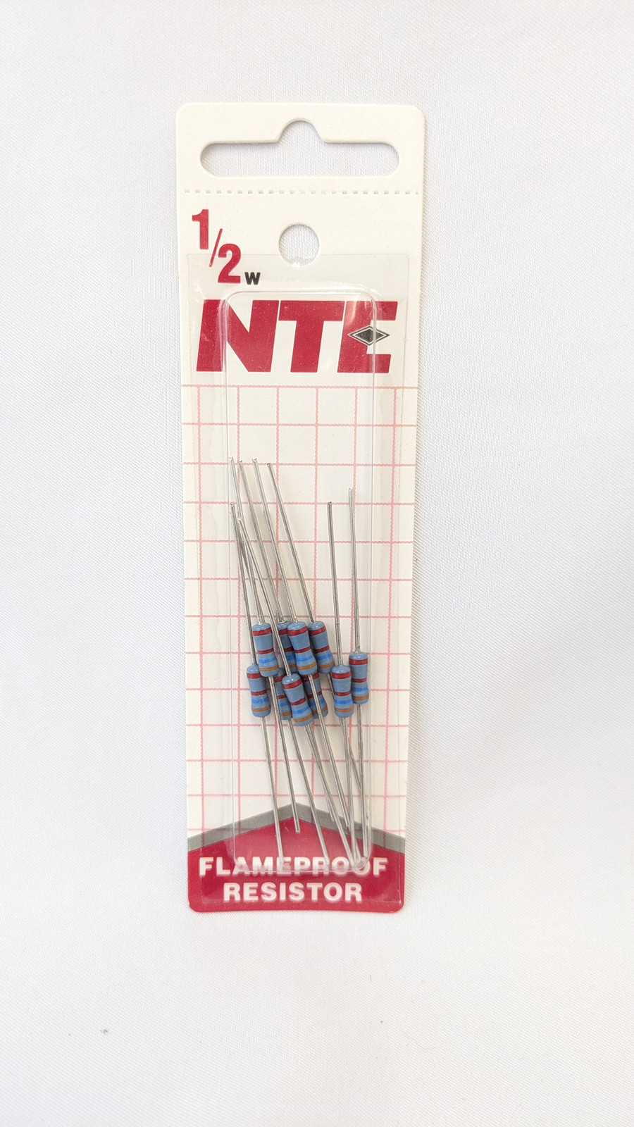 NTE Electronics 1/2 Watt 620 Ohm Resistor 2% Flame Proof 10 Pack, HW162-10