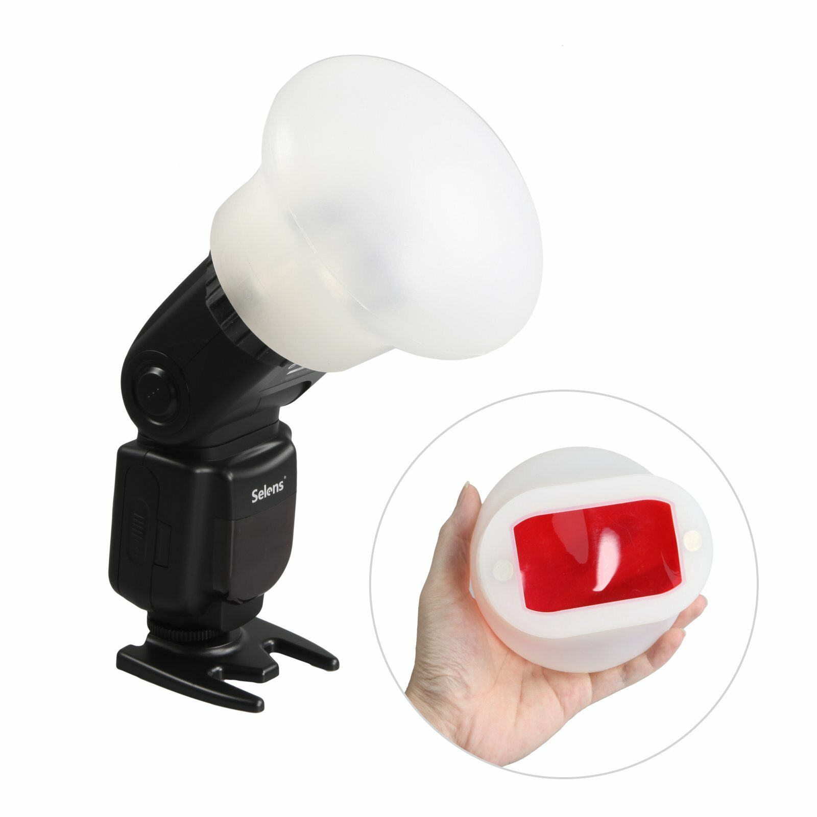 Selens 4in1 Magnetic Speedlite Flash Modifier Sphere Diffuser Filter Gel New