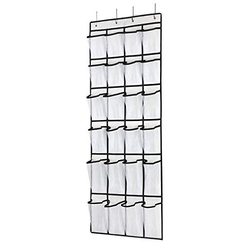 Over the Door Shoe Organizer, Hanging Shoe Organizer White-1pack of 24 pocket