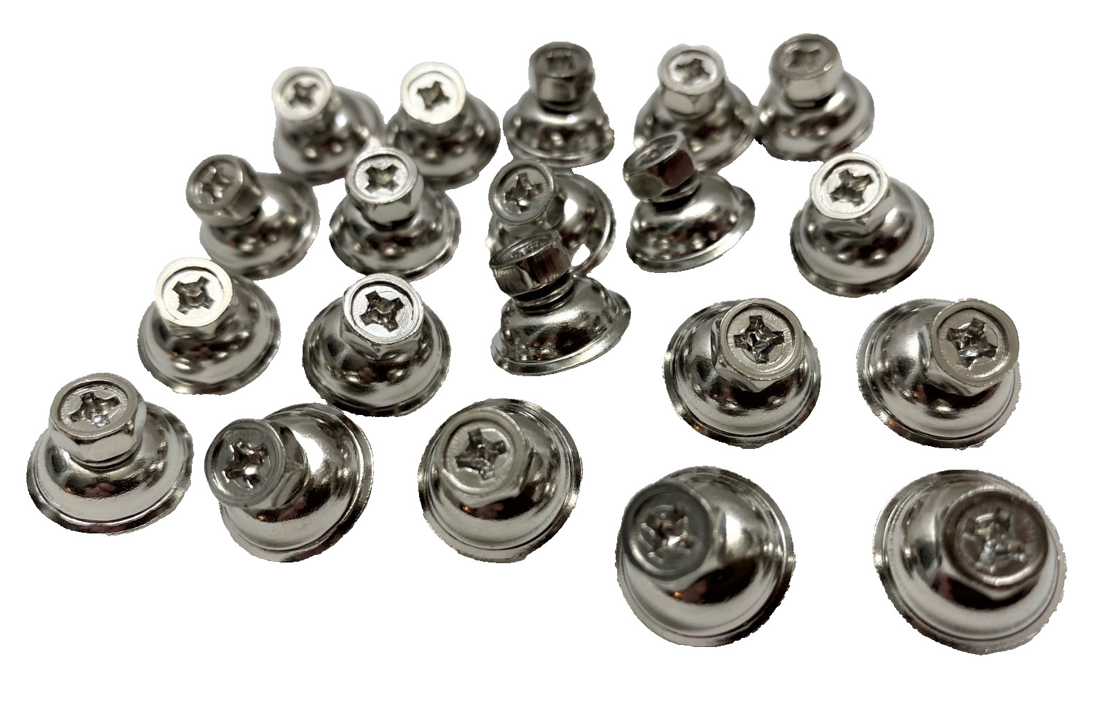20 Metal Shell Drum Lug Screws Chrome M4