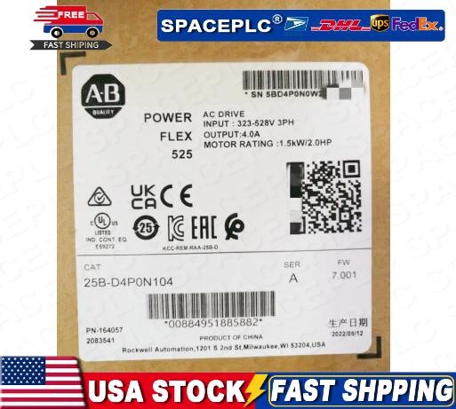 1PC New Original AB 25B-D4P0N104 PowerFlex 525 AC Drive Factory Sealed CA Stock