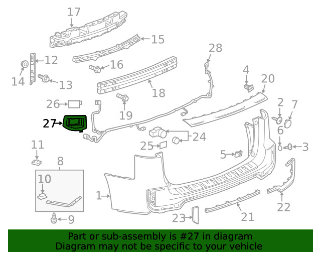 Genuine GM Driver Side Object Sensor Alert Module Bracket 22791066