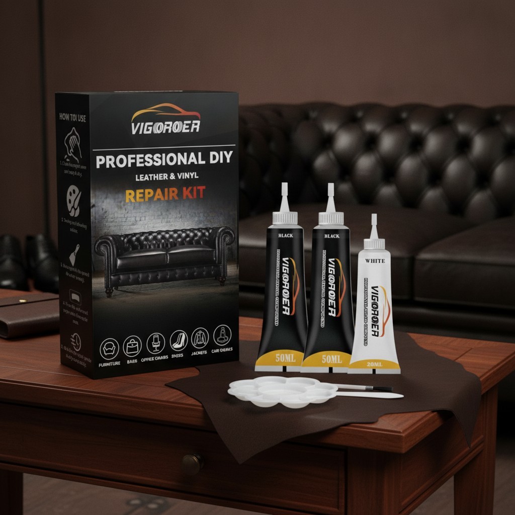 Black Leather Repair Kit for Furniture, Leather Seat Repair Kit for Cars, Easily