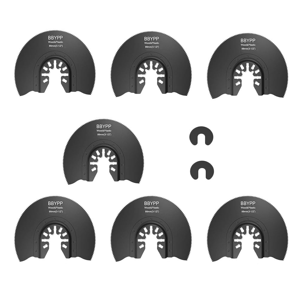 7pcs Semi Circular Oscillating Saw Blades for Cutting Wood Plastic Soft Black