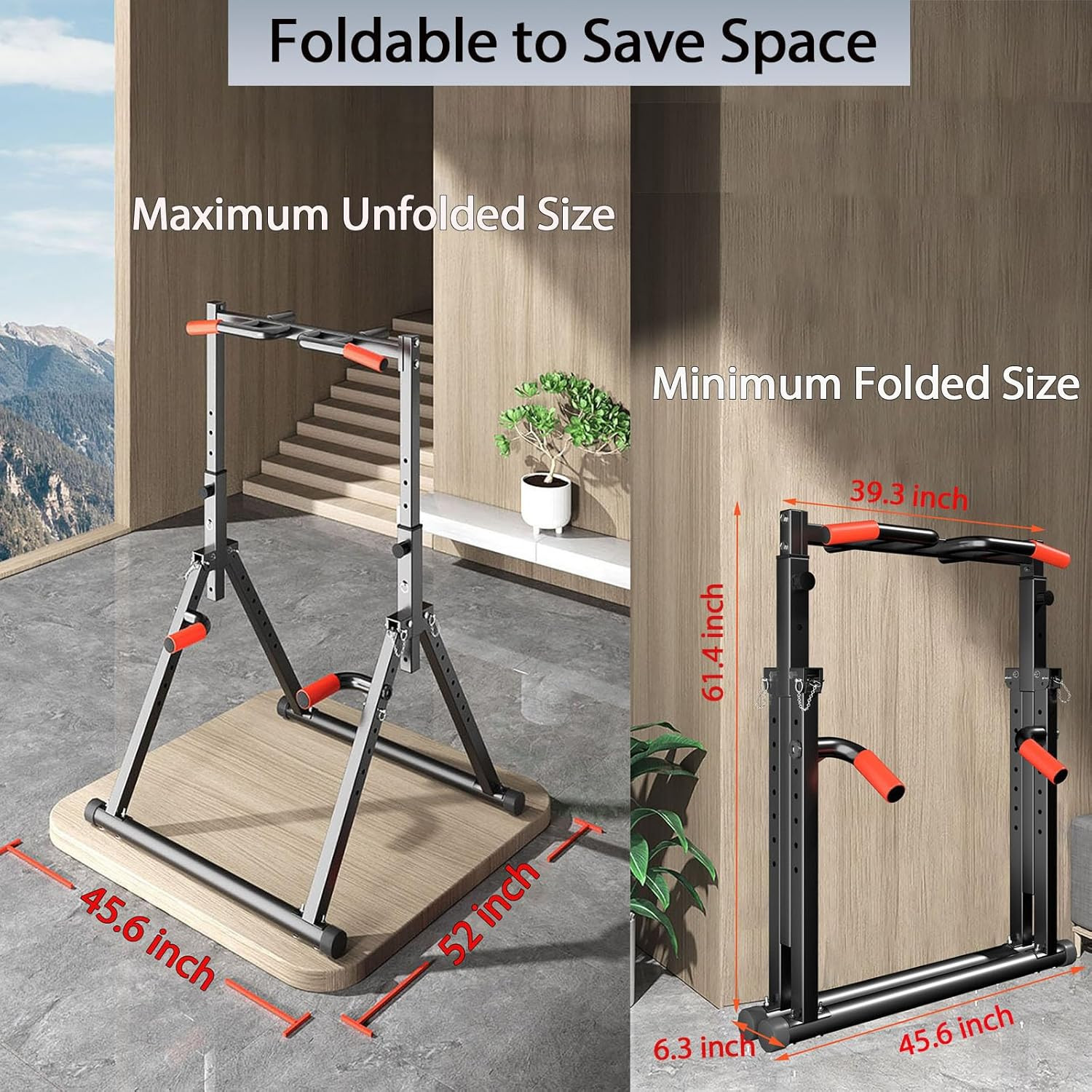 DOBESTS Power Tower Pull up Bar Free Standing, Adjustable Foldable Pull up Stati