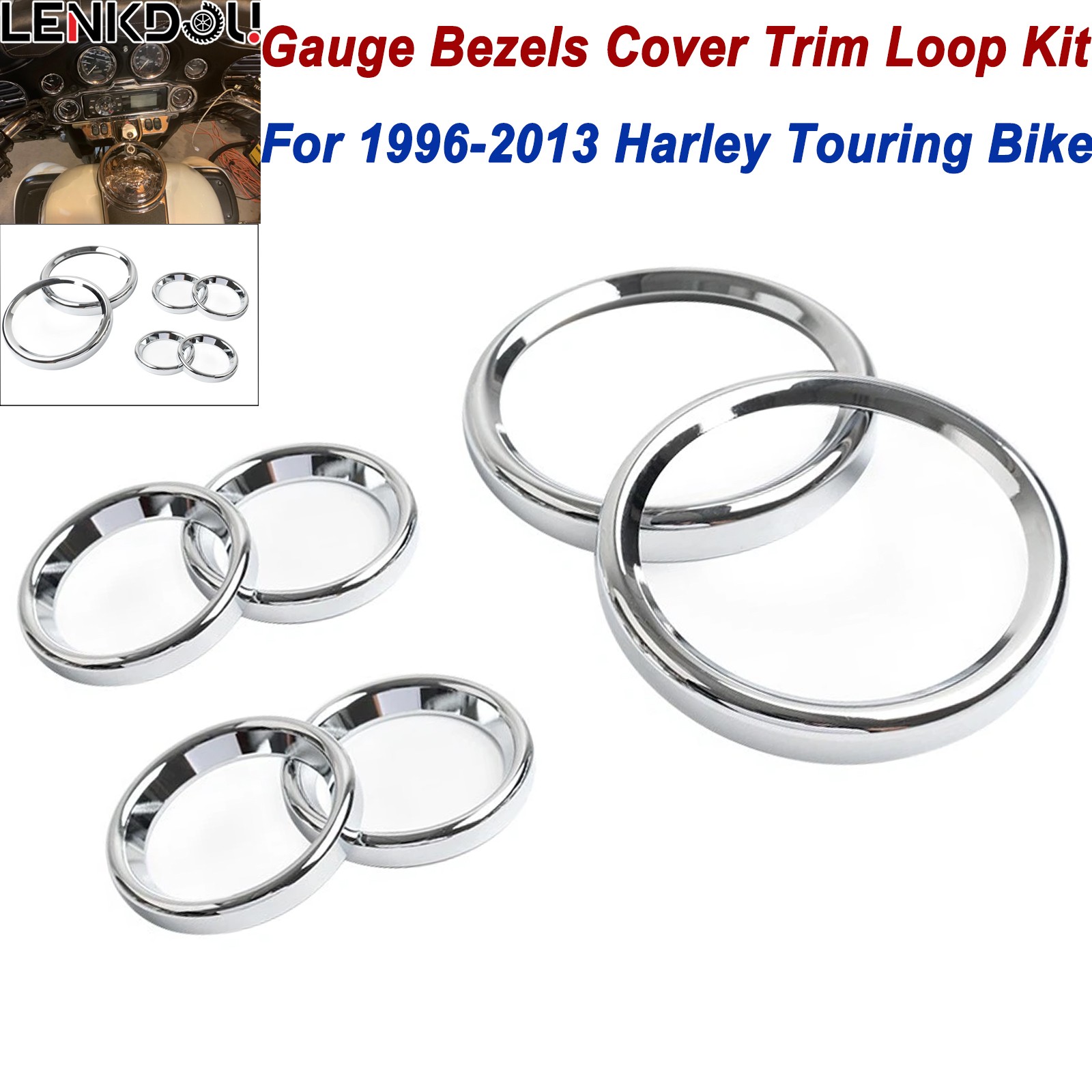 Speedometer Trim Ring Instrument Gauge Bezels For Harley Electra Street Glide