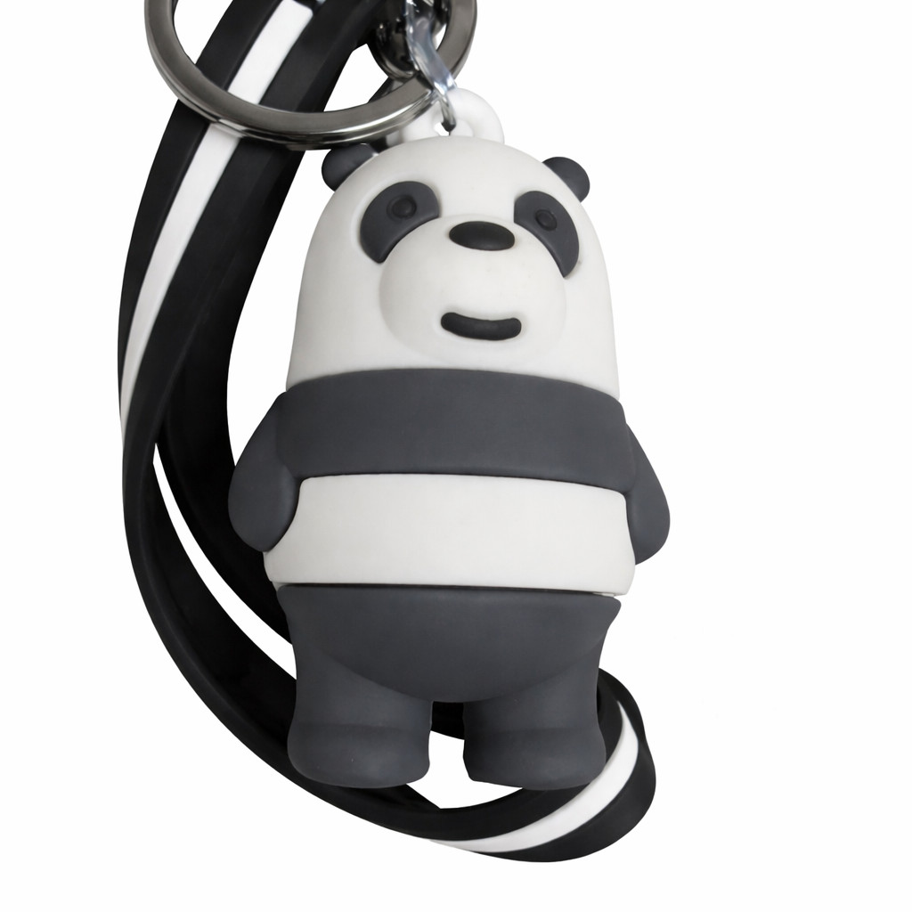 We Bare Bears Panda Bear Silicone Keychain Cartoon Camera Charm