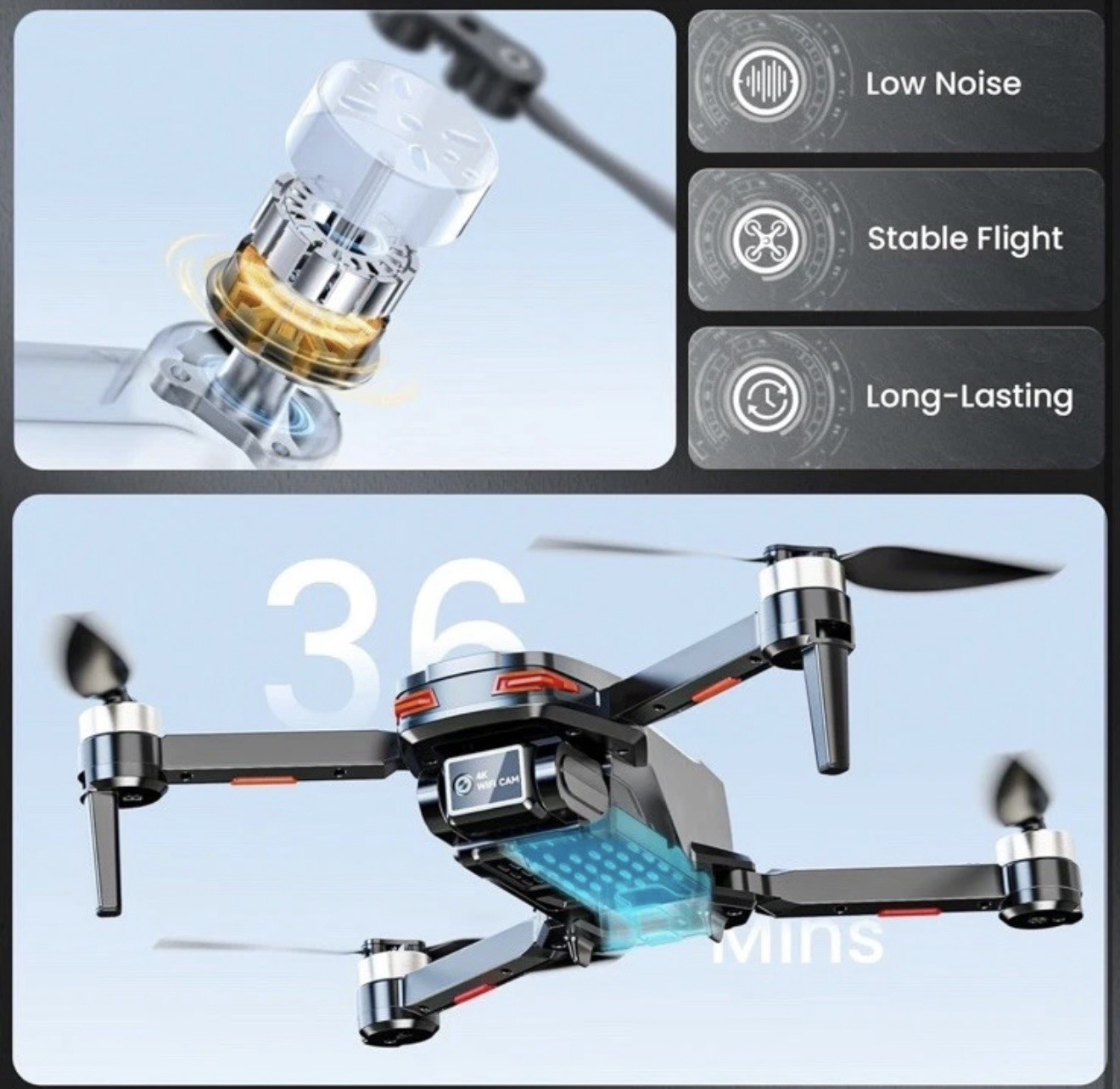 NEW Drone with camera 4K high performance long battery life Foldable With Remote