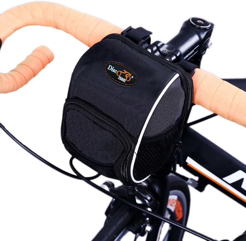 Compact and Lightweight Bike Handlebar Bag with Adjustable Strap & Rain Cover