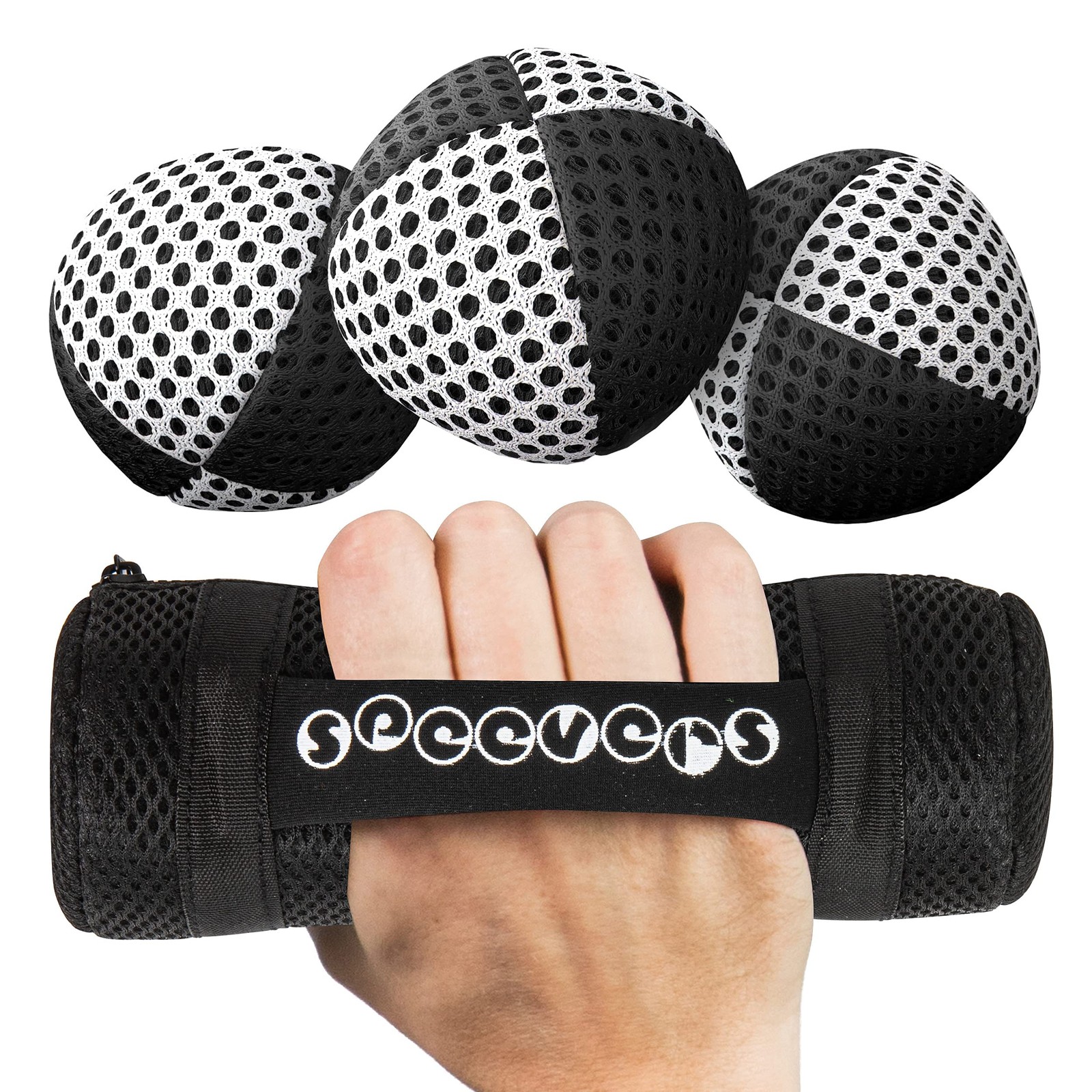 Weighted Juggling Balls for Fitness 650g, Set of 3 Power XBalls with Carry Po...