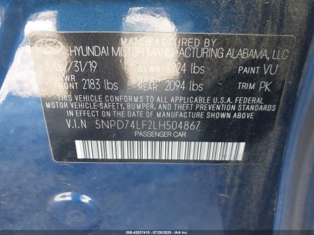 ELANTRA 2020 Glove Box 4789139