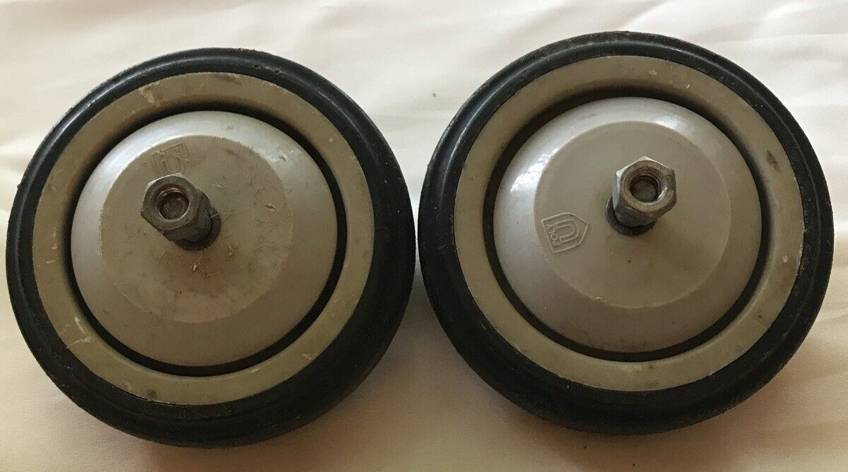 DURABLE Poly U 4" X 1" RIGID CASTER POLY WHEEL, LOT OF 2