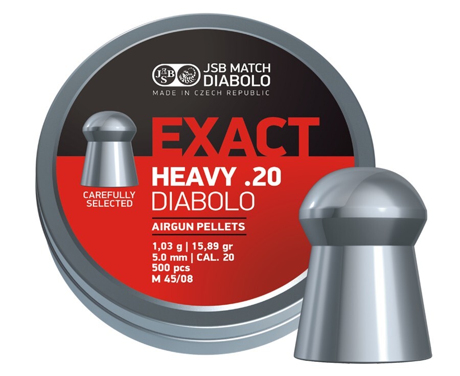 JSB Match Diabolo Exact Heavy .20 Cal 15.89 Grains 1500 Count (3 tins 500)