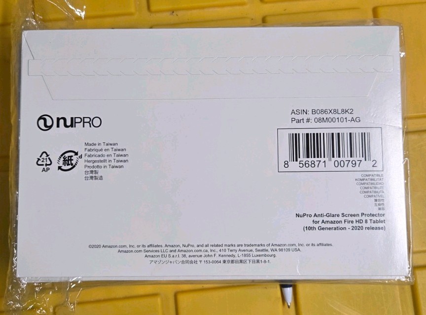 2 NuPro Anti-Glare Screen Protector For Amazon Fire HD8 Tablet Clear Screen Film