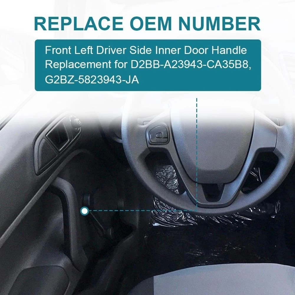 Left Driver Inner Side Door Pull Handle For Ford Fiesta 2011- 2020 manual Window