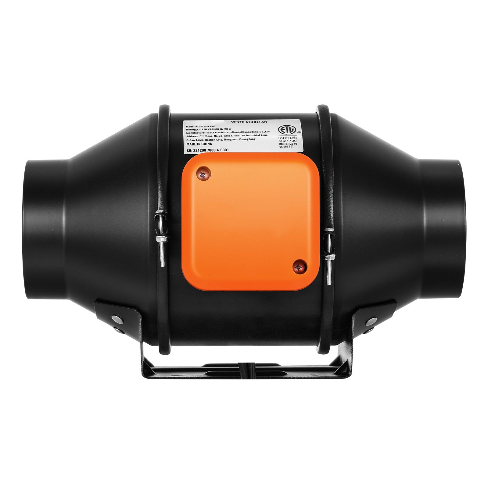 4in 205 CFM Inline Duct Fan EC Motor with Temp Humidity Controller