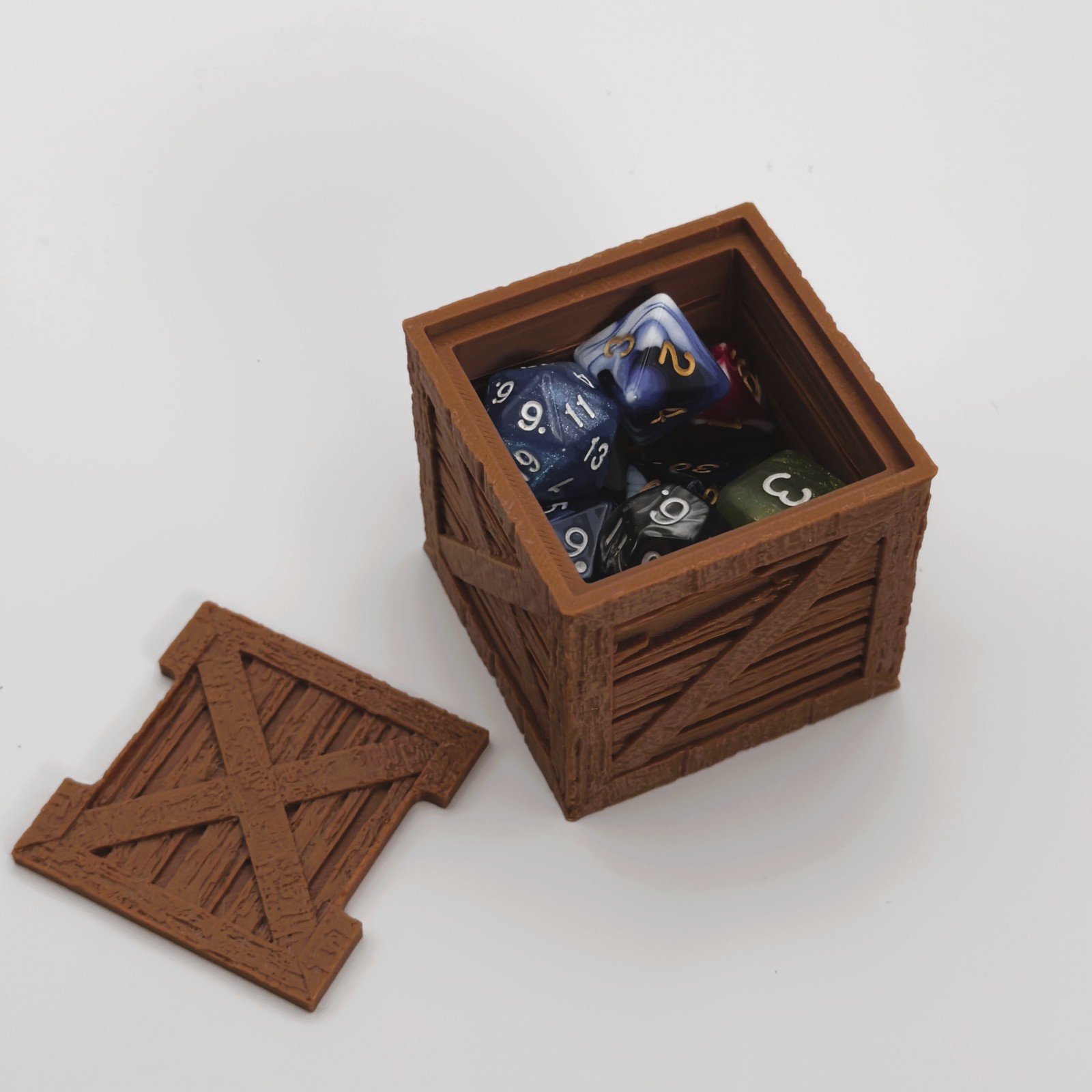 Dice Vault Crate Box for 2 Sets – DnD Organizer, RPG Dice Holder