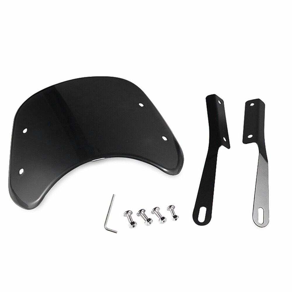 5"-7" Round Headlight Motorcycle Black Windshield WindScreen Universal For Honda