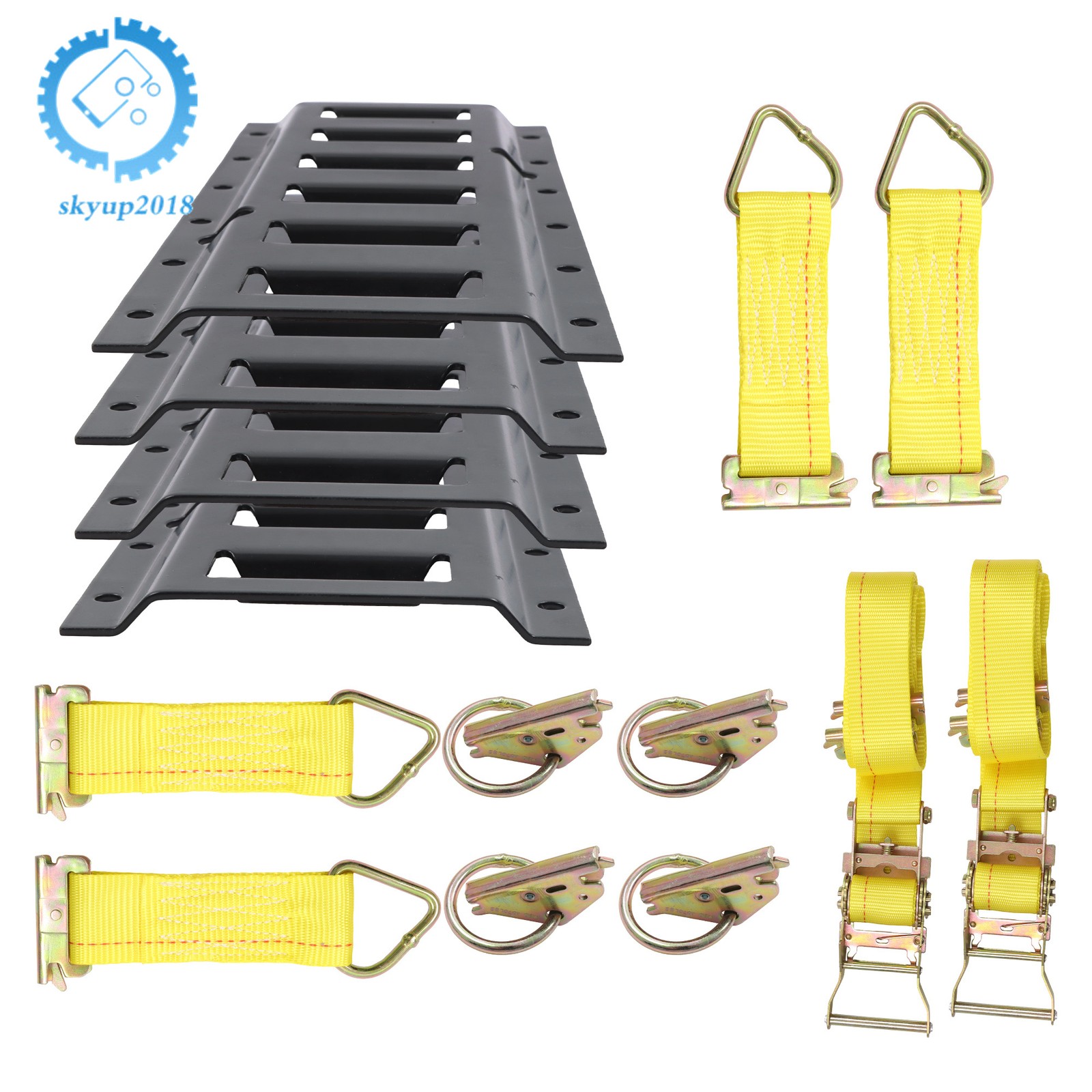 BLK 14 Pack 1 Foot E Track Rails Powder Coated Steel For Cargo Trailer Tie Down