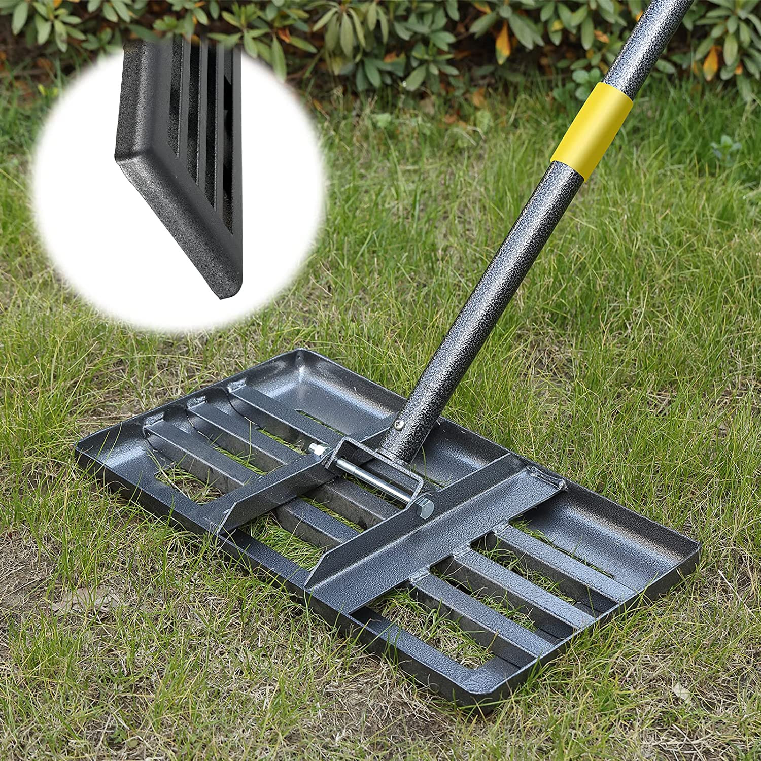 Lawn Leveling Rake with Smooth Edge,Heavy Duty 17"X10" Lawn Leveling Rake with 5