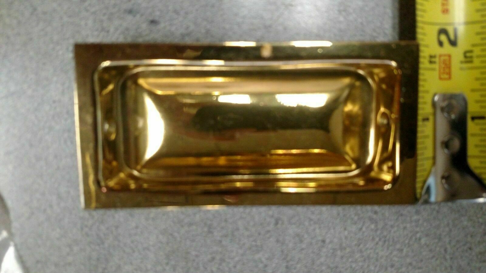 WOODWORKER SOLID BRASS FLUSH PULL RECTANGLE TO FIT 3 X 1 3/8 HOLE