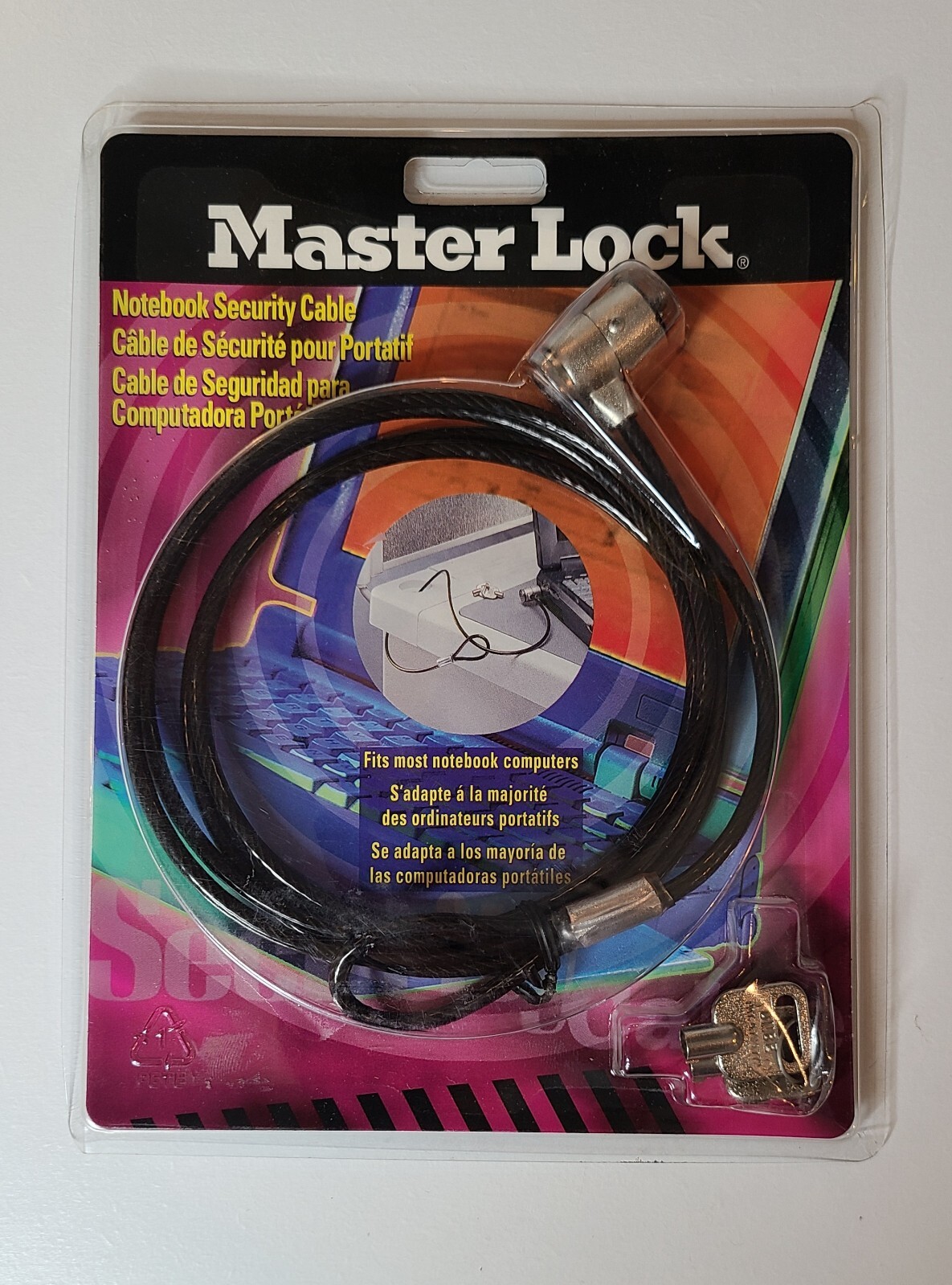 Kensington Masterlock Notebook Security Cable Lock With Keys New In Package