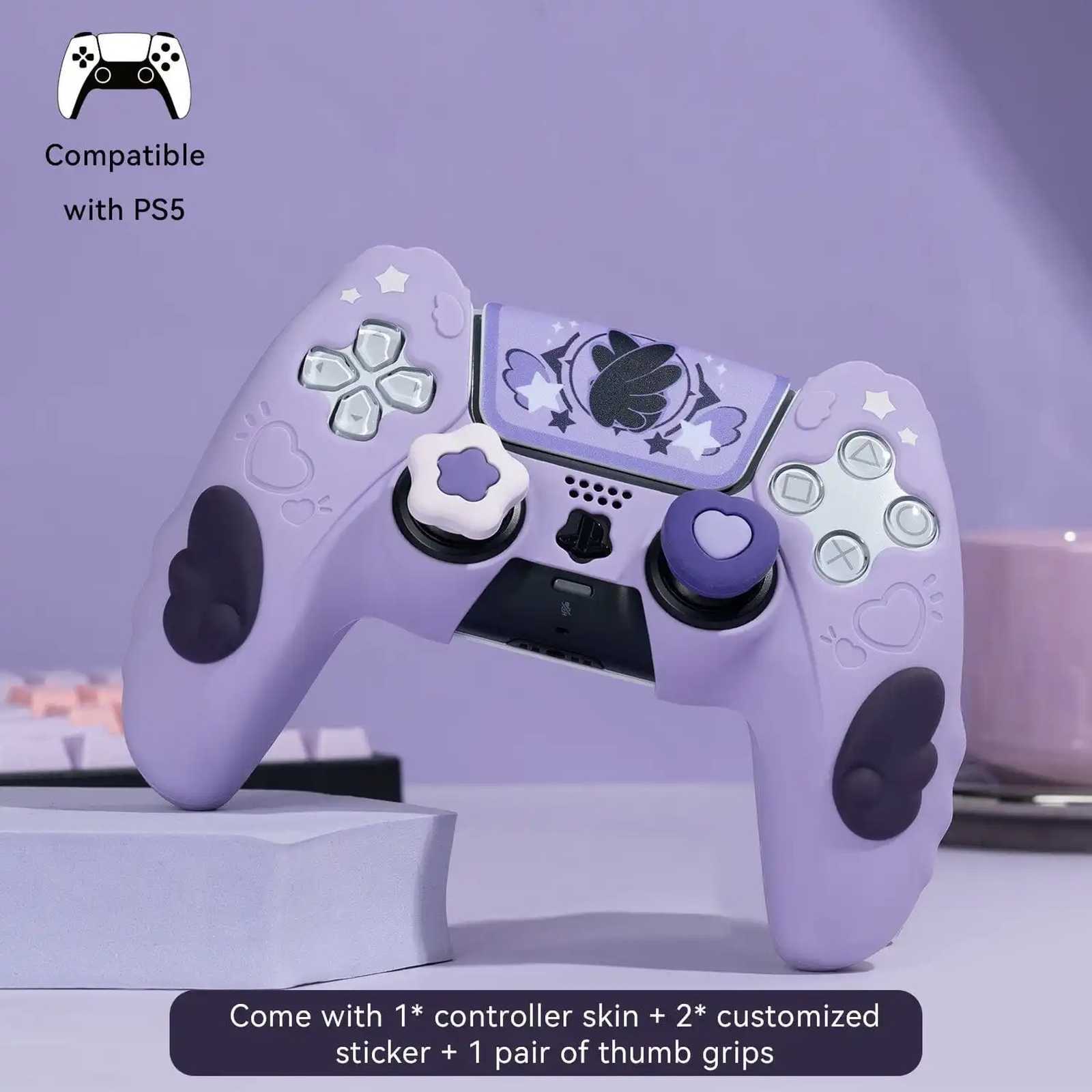 GeekShare Case Cover & Thumb Grips for PS5/SwitchPRO Controller Skin Star Wing