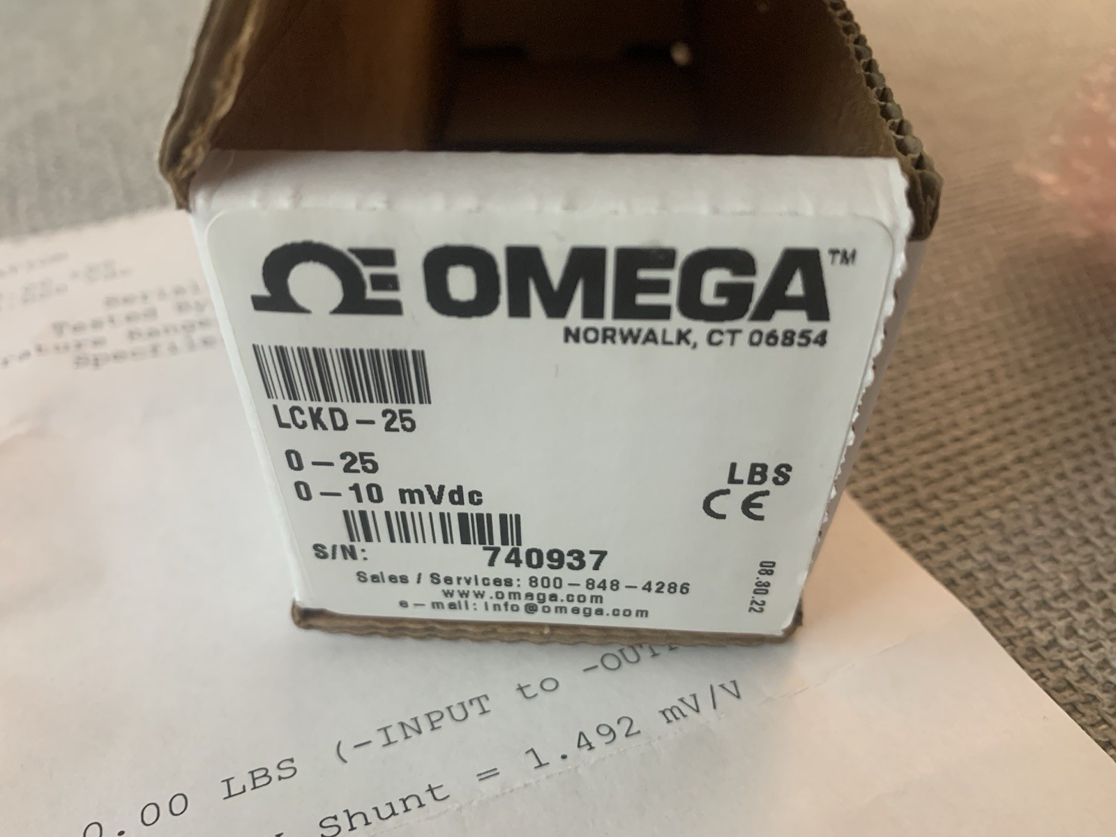 Omega Subminiature Button Compression Load Cell - LCKD-25 - 25lbf