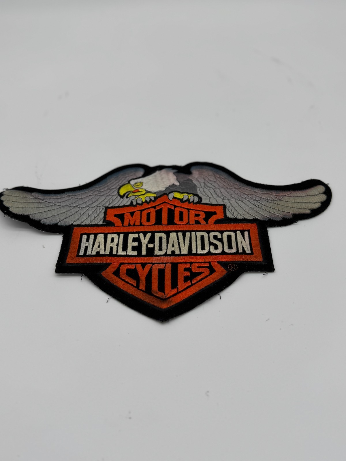 Harley-Davidson Silver Eagle Patch Bar & Shield Logo Large 11" Rare Embroidered