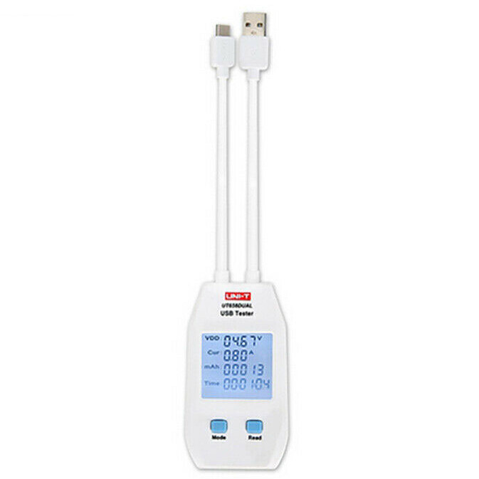 UT658DUAL Power Capacity Volt Amp Energy Detector Meter Digital USB Tester
