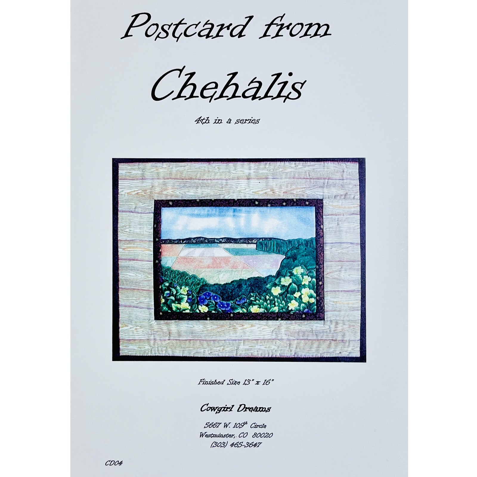 Postcard from Chehalis CD04 Quilt PATTERN Postcard Series Albin Cowgirl Dreams