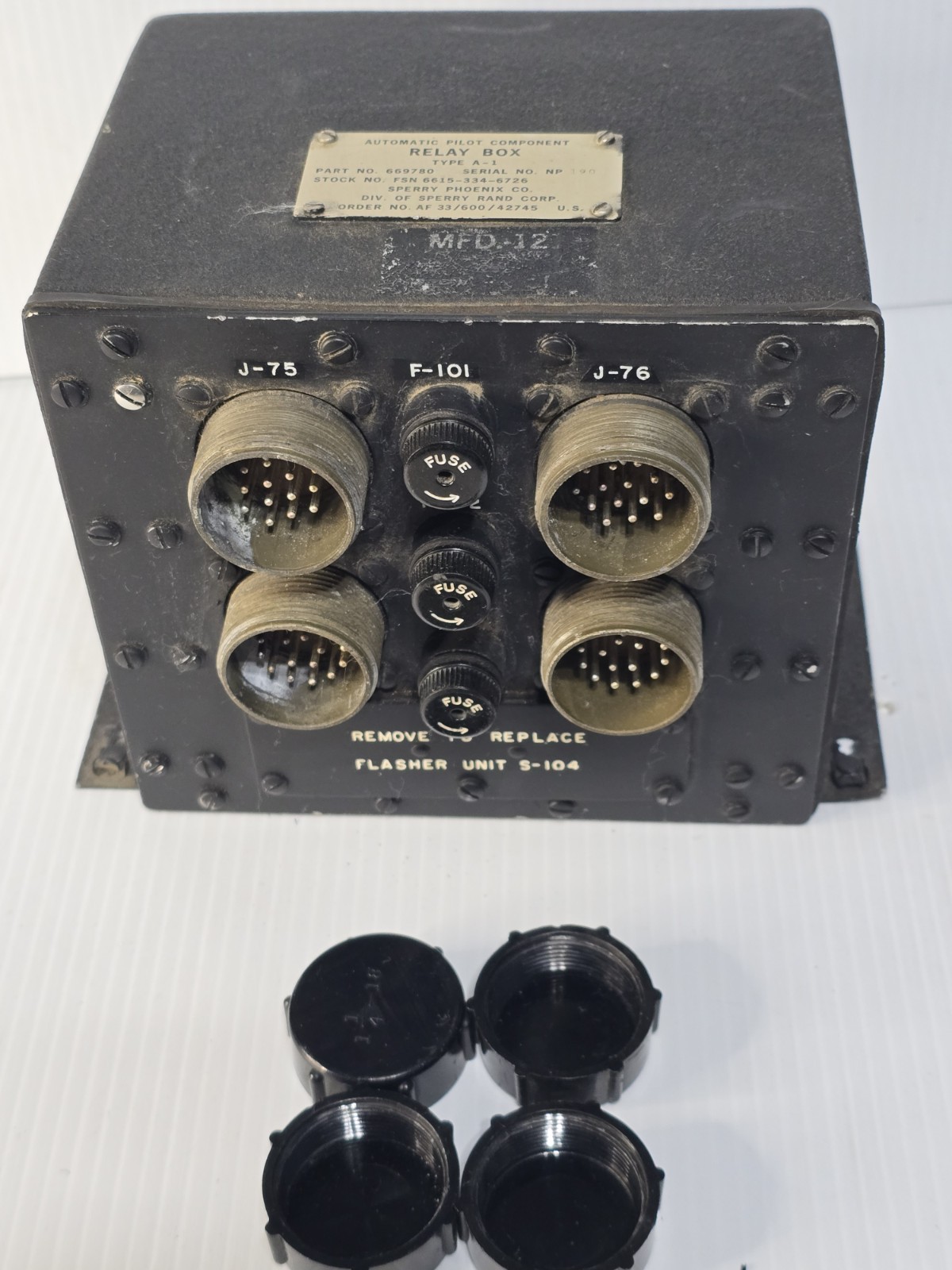 Sperry AUTHOMATIC PILOT Component RELAY BOX Type A-1, 669780 As Removed Untested