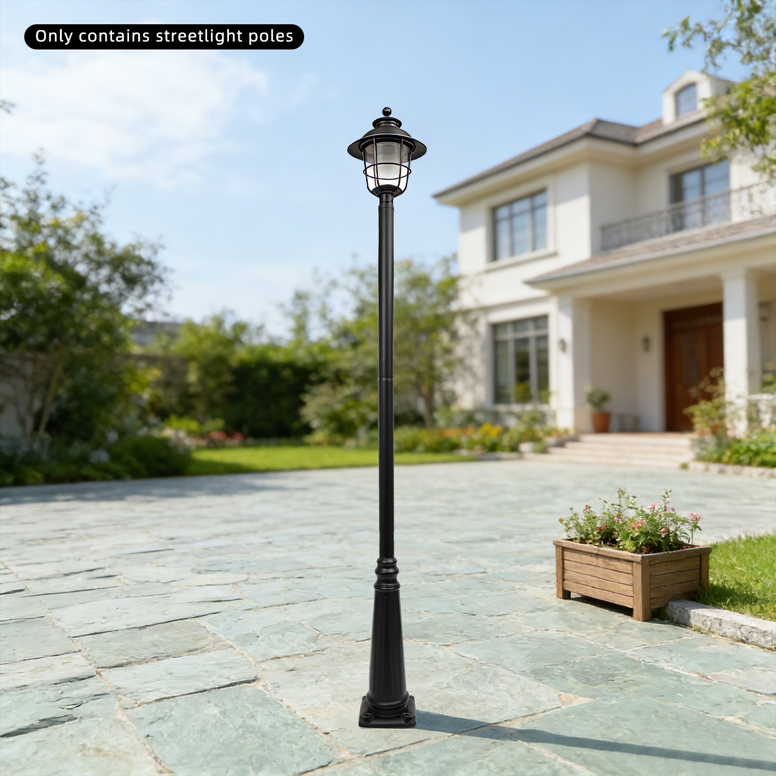 2.4m European Light Post,Split-Type Light Post,Floorstanding Outdoor Light Post