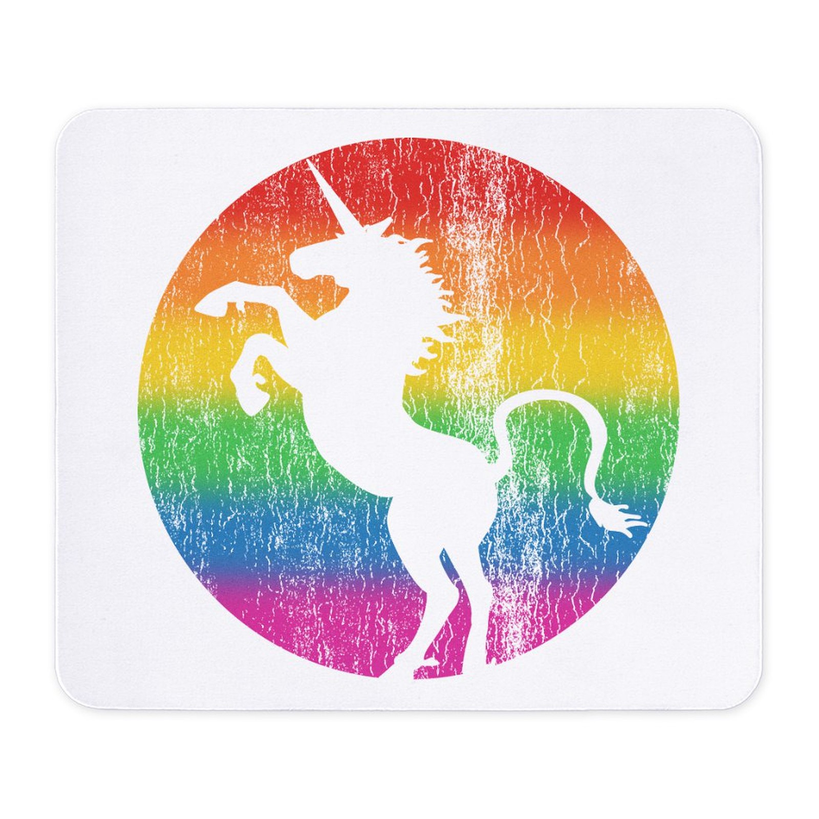 CafePress Retro Unicorn Rainbow Mousepad  (1284469630)