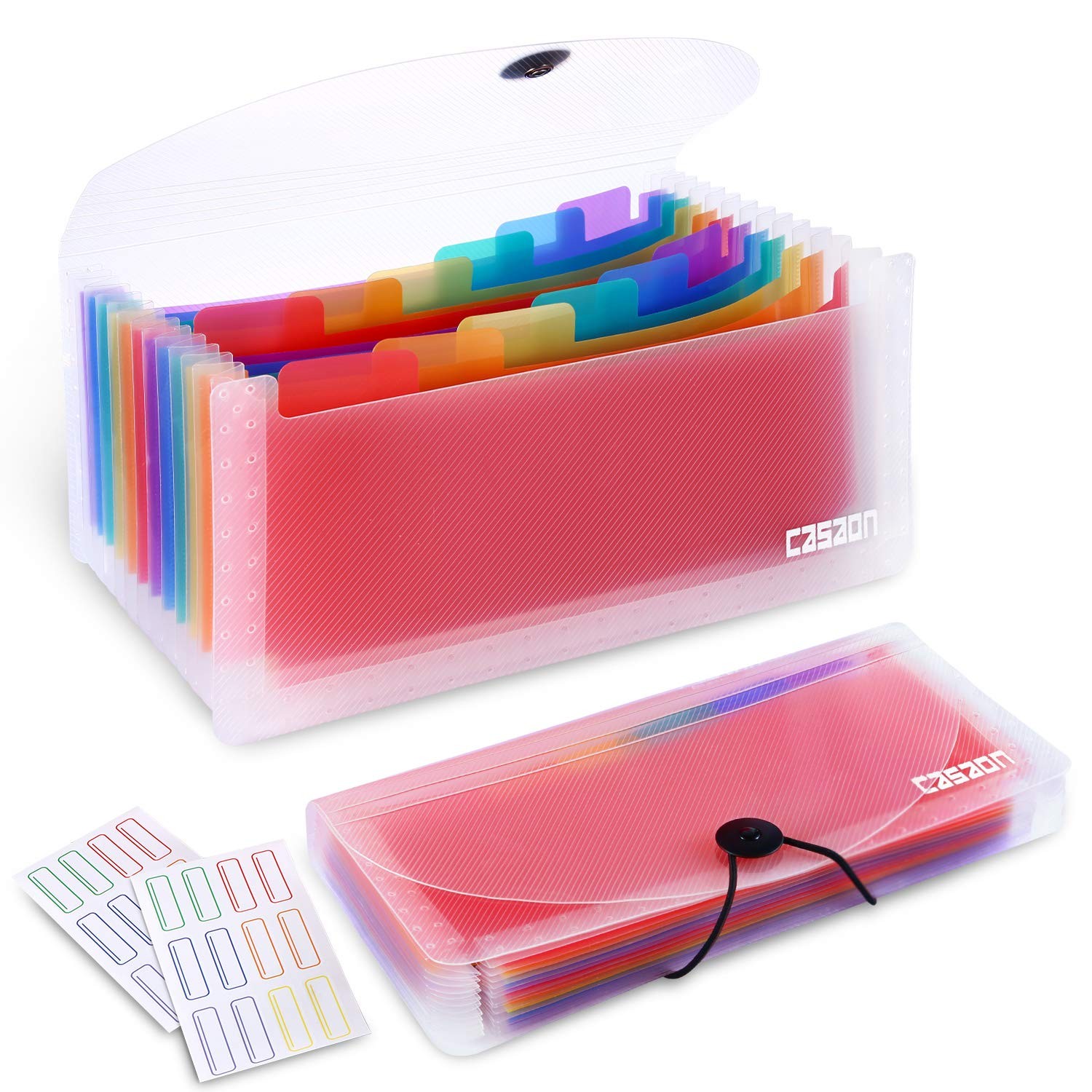 Carpeta organizadora tipo acordeón expandible 13 bolsillos para almacenamiento.