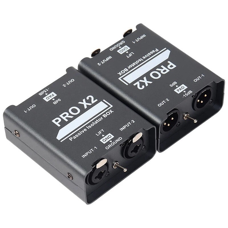 Audio Current Eliminator XLR 6.5 Isolator 2-Way Audio Isolator Black