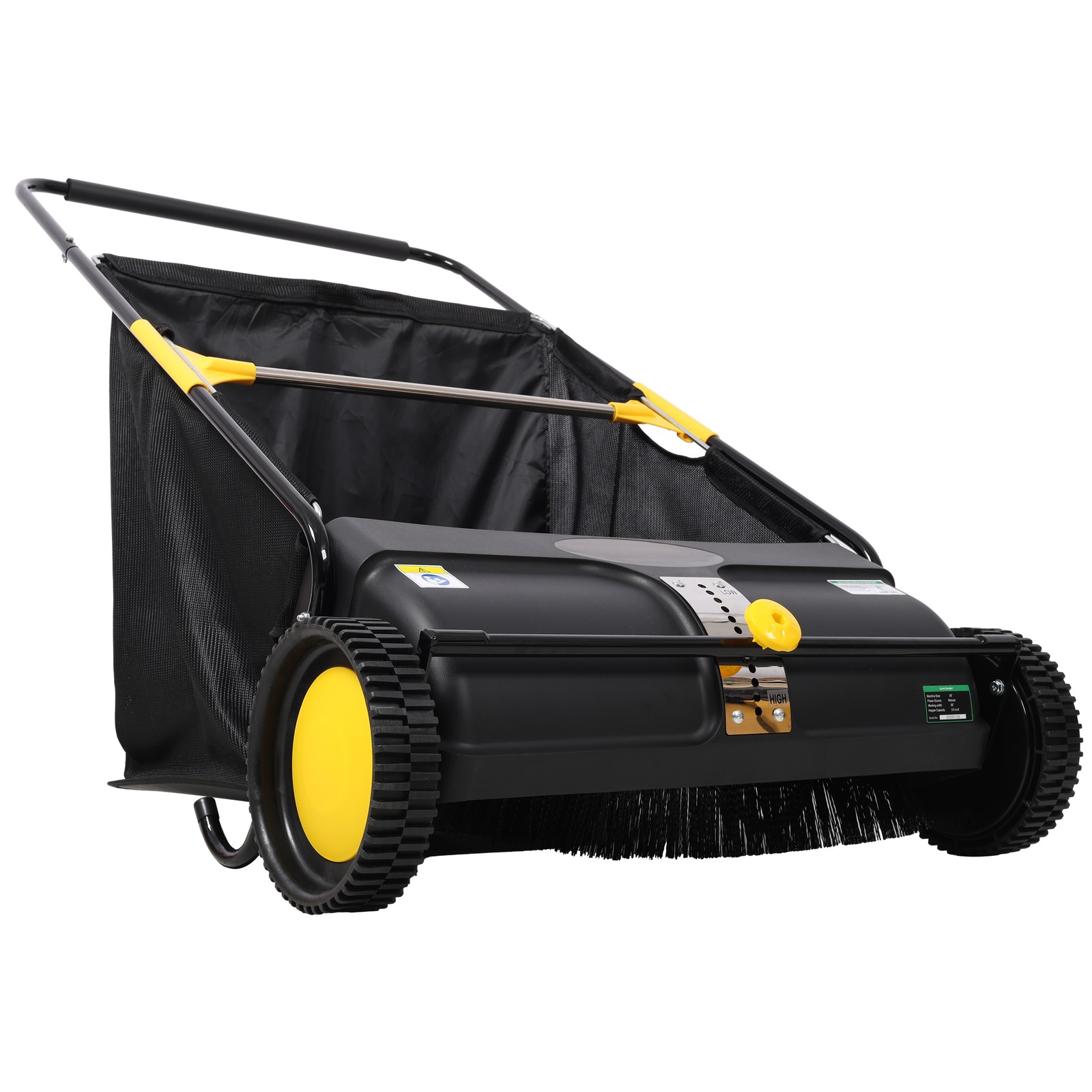 4-Brush 21in Lawn Sweeper 3.5cu.ft Hopper Capacity