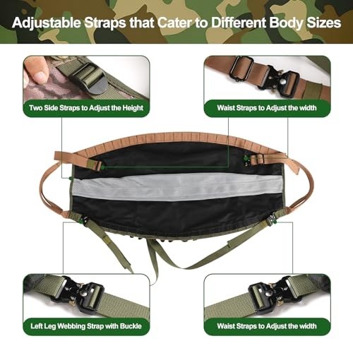 Comfortable Lightweight Hunting Saddle System, Padded Hammock Seat & Adjustable