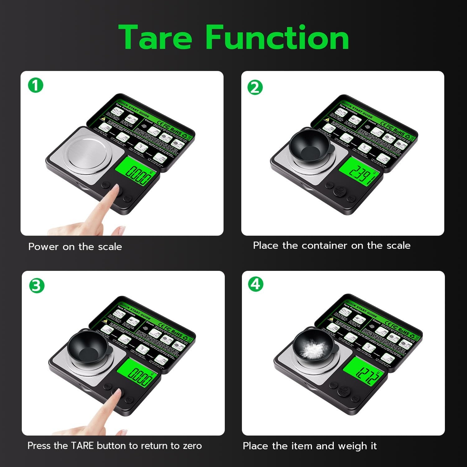 Digital Milligram Scale 50g x 0.001g, Mini Precision Scale with Tare weight Func